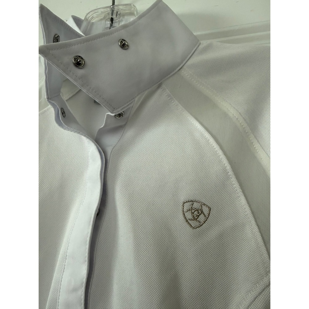 Ariat Pro Series Sunstopper 2.0 White Mesh Equestrian Show Shirt Womens XS - Picture 8 of 9